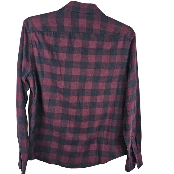 UnTuckit Men M Red Black Check Plaid Country Western Farmer Casual Outdoor Shirt - Picture 2 of 11